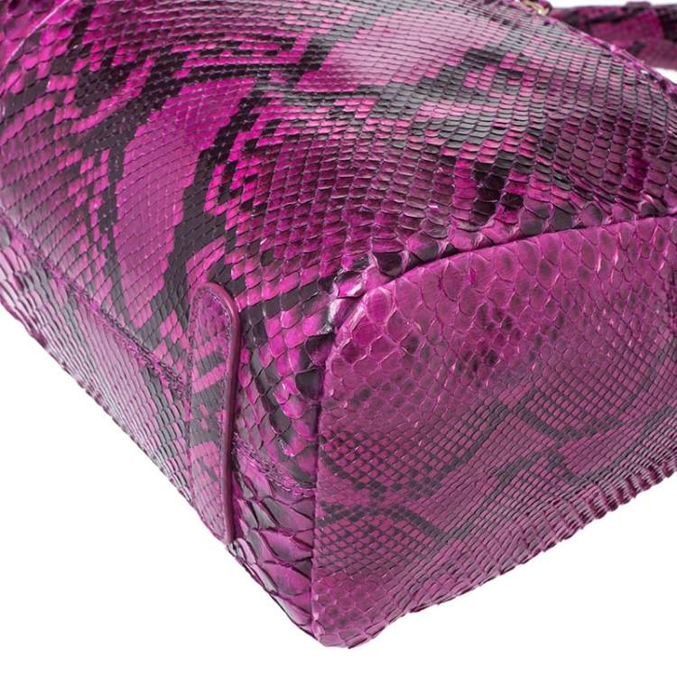 Pre Owned Roberto Cavalli Purple Python Doctor Diva Shoulder Bag 
