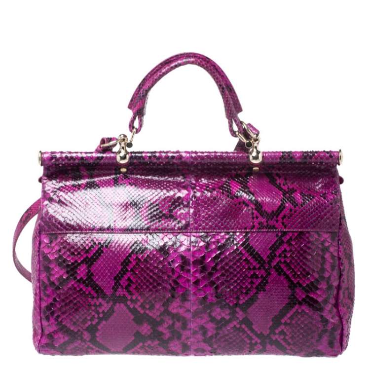 Pre Owned Roberto Cavalli Purple Python Doctor Diva Shoulder Bag 