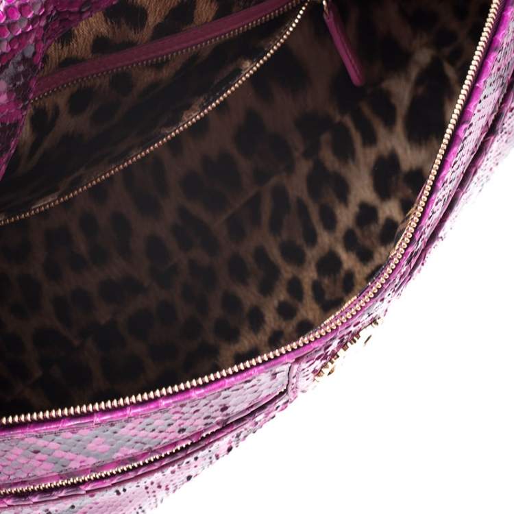 Pre Owned Roberto Cavalli Purple Python Doctor Diva Shoulder Bag 