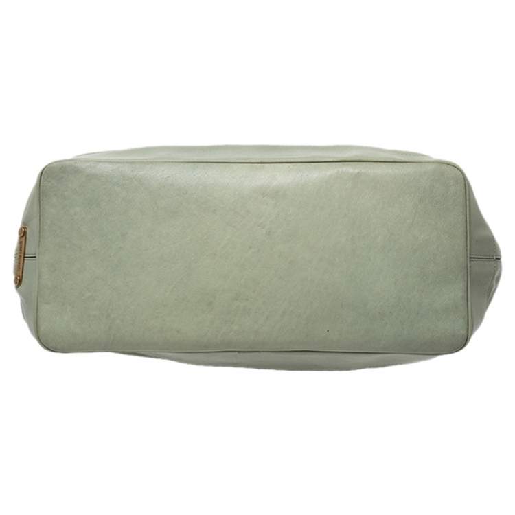 Pre Owned Roberto Cavalli Green Leather Tote