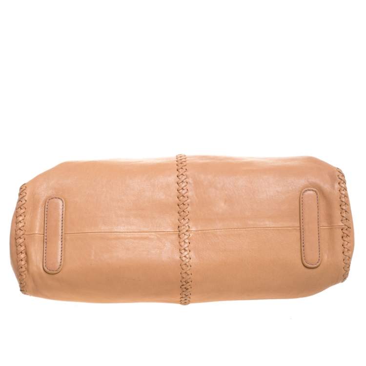 Pre Owned Roberto Cavalli Nude Leather Top Handle Bag