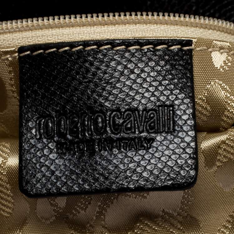 مملوكة مسبقًا Roberto Cavalli Multicolor Floral Printed Satin Frame Bracelet Clutch