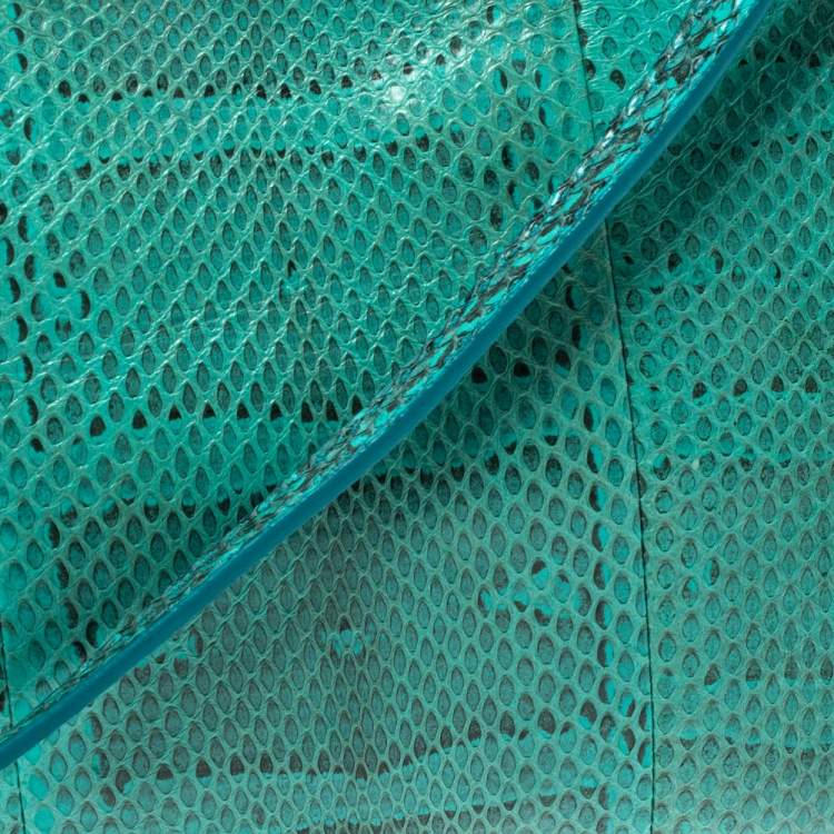 Pre Owned Roberto Cavalli Green Snakeskin Shoulder Bag