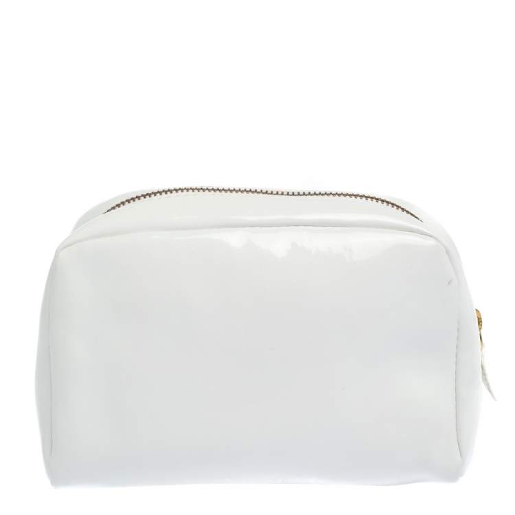 Pre Owned Roberto Cavalli White Patent Leather Pouch