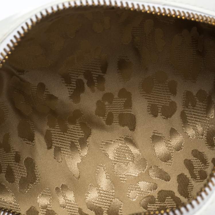 Pre Owned Roberto Cavalli White Patent Leather Pouch