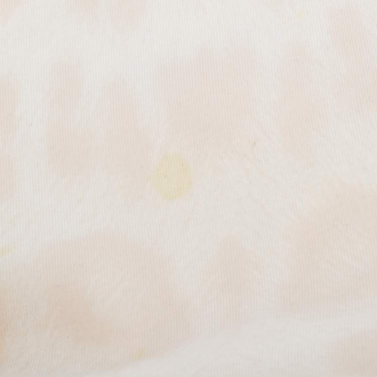 Pre Owned Roberto Cavalli Light Cream Leopard Print Cotton Flap Messenger Bag