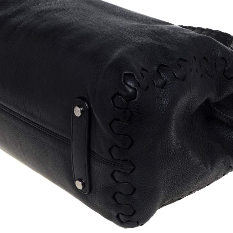 Pre Owned Roberto Cavalli Black Leather Regina Satchel