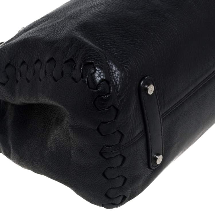 Pre Owned Roberto Cavalli Black Leather Regina Satchel