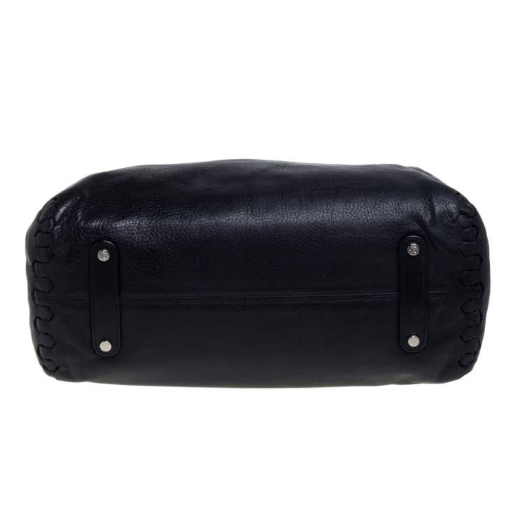 Pre Owned Roberto Cavalli Black Leather Regina Satchel