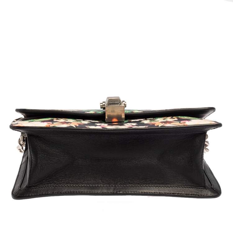 Pre Owned Roberto Cavalli Multicolor Floral Print Leather Shoulder Bag