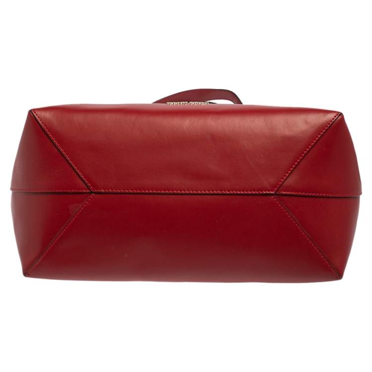 Pre Owned Roberto Cavalli Red Leather Flap Tote