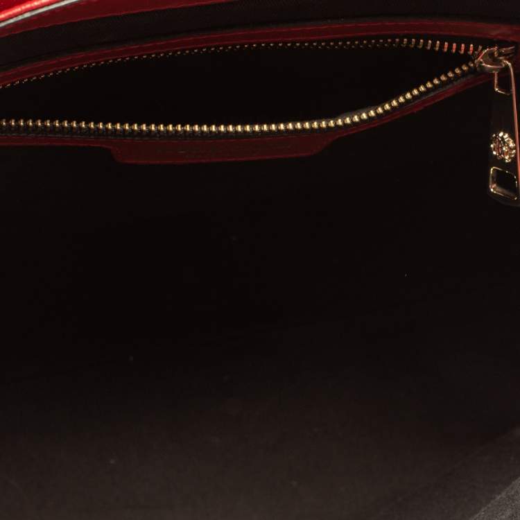 Pre Owned Roberto Cavalli Red Leather Flap Tote