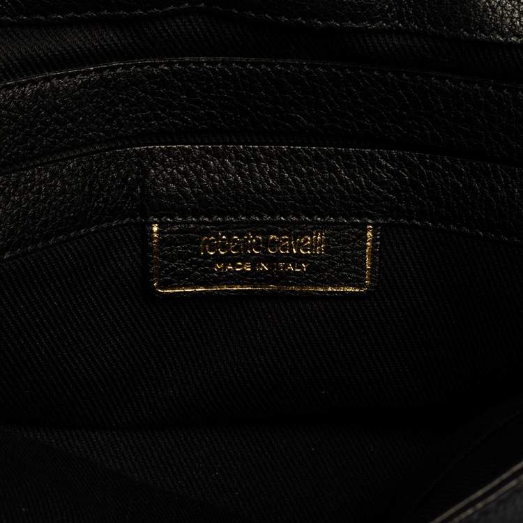 مملوكة مسبقًا Roberto Cavalli Black Leather Satchel