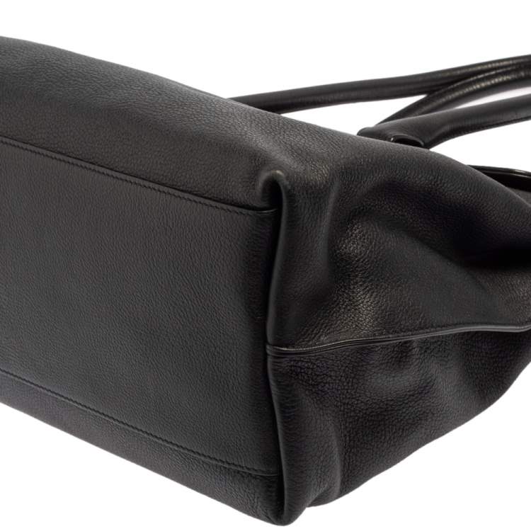 مملوكة مسبقًا Roberto Cavalli Black Leather Satchel
