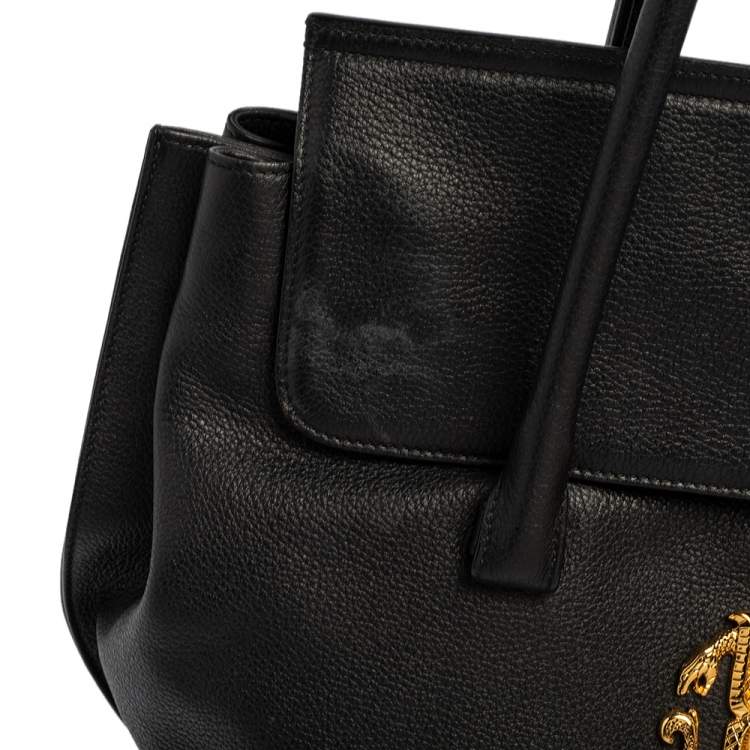 مملوكة مسبقًا Roberto Cavalli Black Leather Satchel