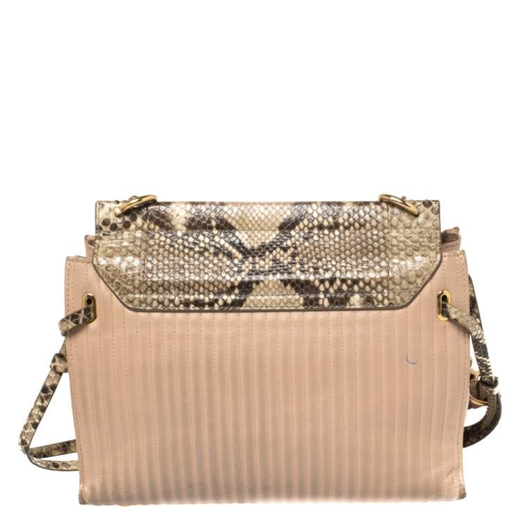 Pre Owned Roberto Cavalli Multicolor Leather And Snakeskin 'Onewish' Shoulder Bag