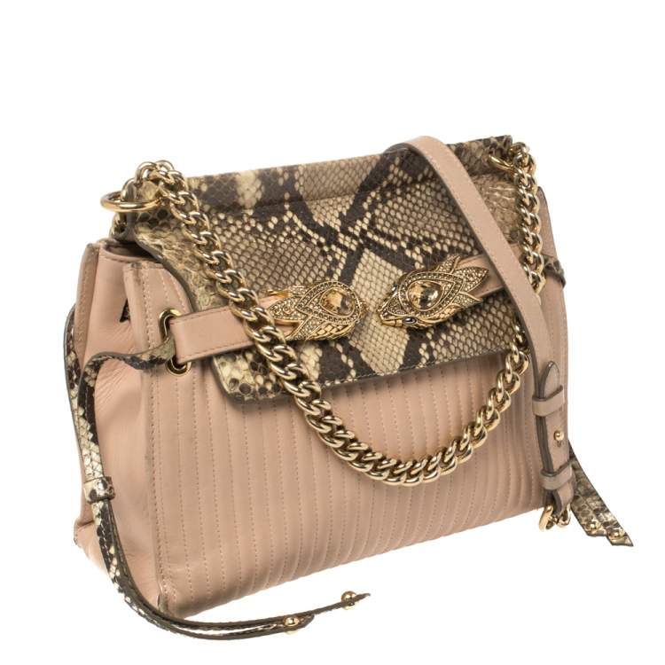 Pre Owned Roberto Cavalli Multicolor Leather And Snakeskin 'Onewish' Shoulder Bag