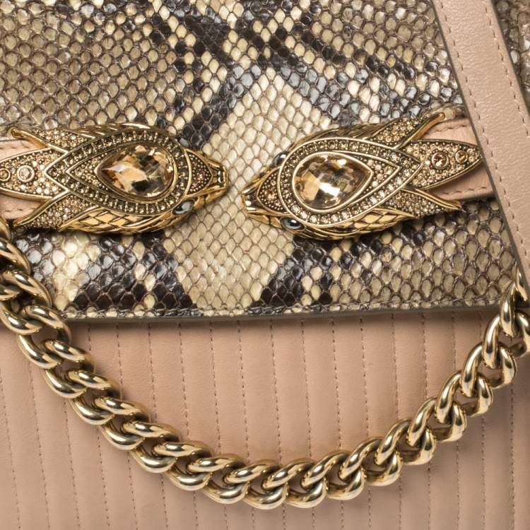 Pre Owned Roberto Cavalli Multicolor Leather And Snakeskin 'Onewish' Shoulder Bag