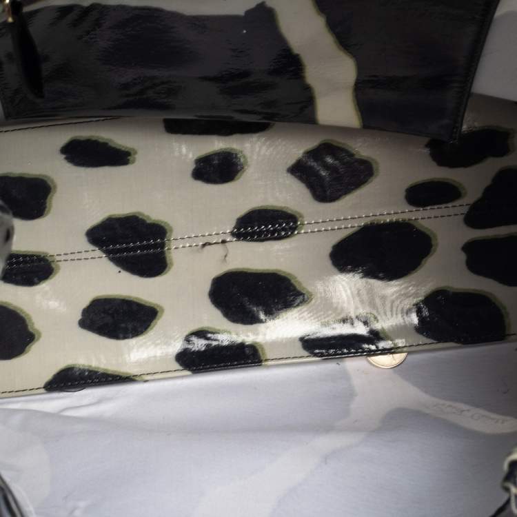 Pre Owned Roberto Cavalli Grey/Blue Printed PVC Tote 