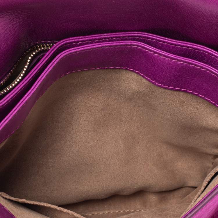 Pre Owned Roberto Cavalli Pink Suede Fringe Chain Shoulder Bag