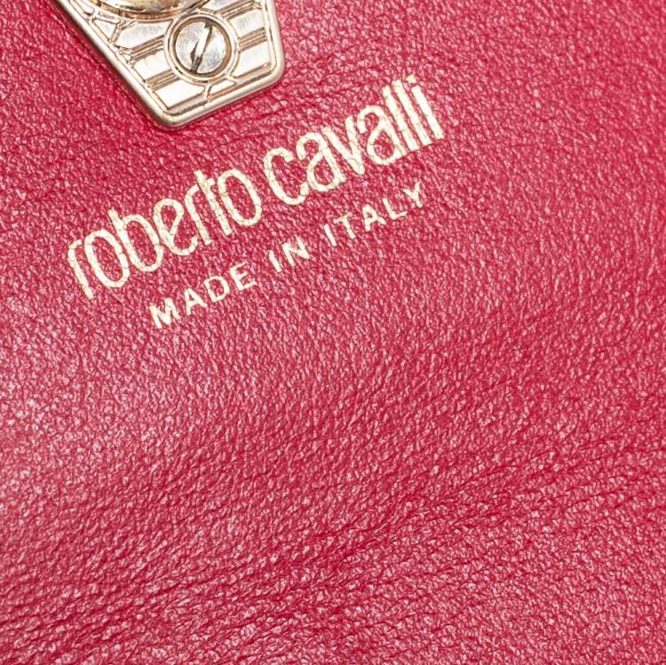 Pre Owned Roberto Cavalli Black Quilted Leather Flap Continental Wallet