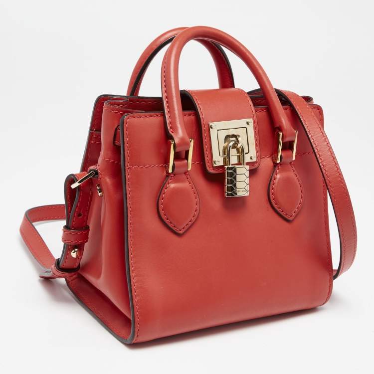 Pre Owned Roberto Cavalli Orange Leather Florence Tote