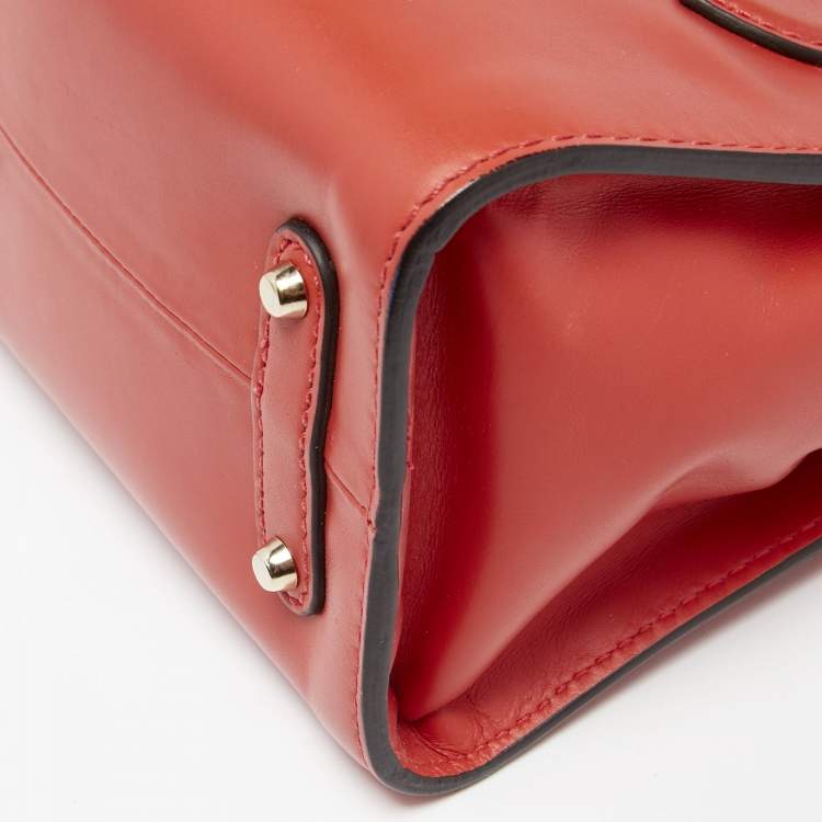 Pre Owned Roberto Cavalli Orange Leather Florence Tote