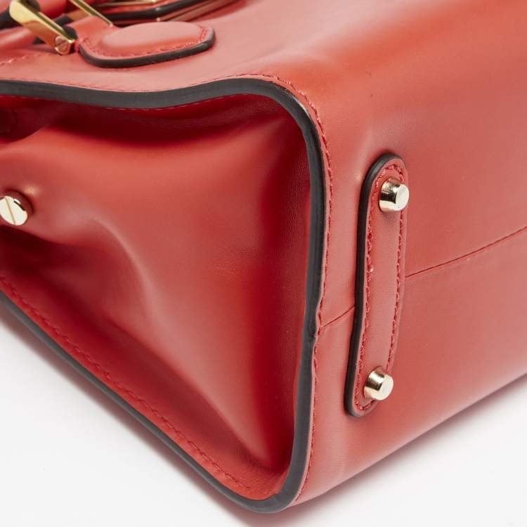 Pre Owned Roberto Cavalli Orange Leather Florence Tote