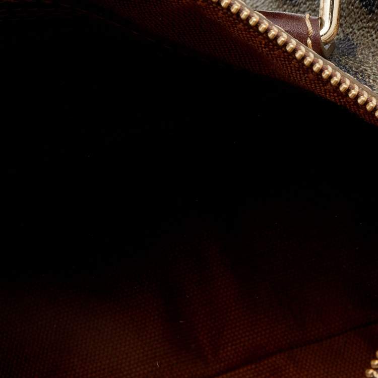 Pre Owned Roberto Cavalli Brown Leopard Print Coated Canvas and Leather Satchel