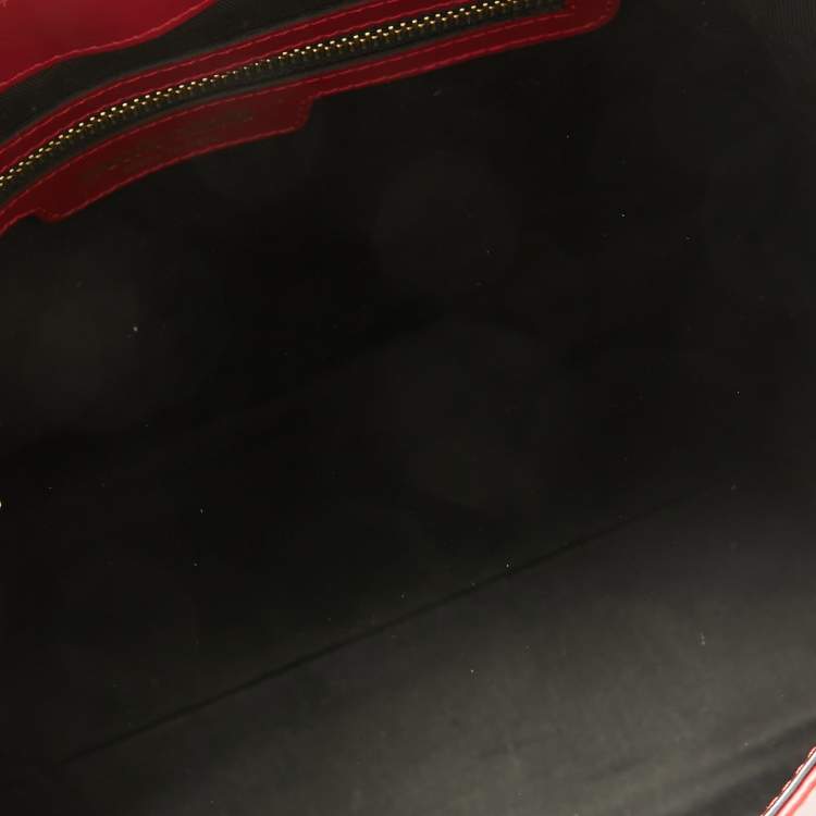 Pre Owned Roberto Cavalli Red Leather Logo Flap Shopper Tote