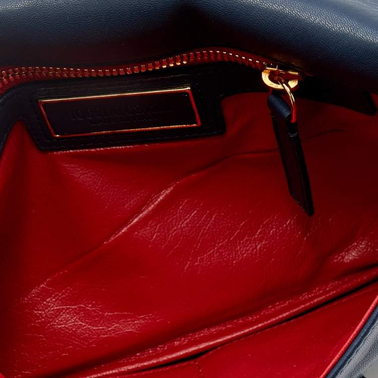 مملوكة مسبقًا Roberto Cavalli Blue Leather And Calf Hair Pouch