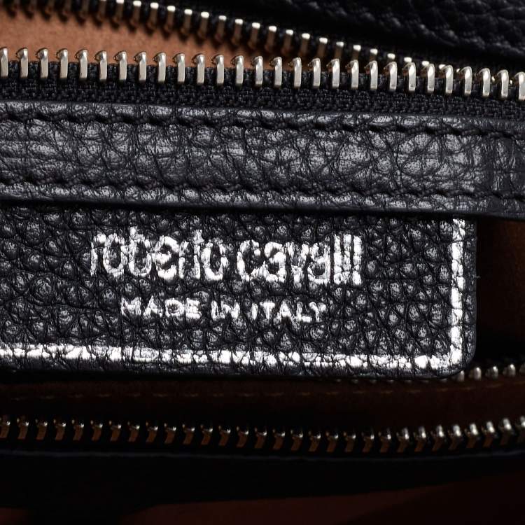 Pre Owned Roberto Cavalli Black Leather Regina Tote