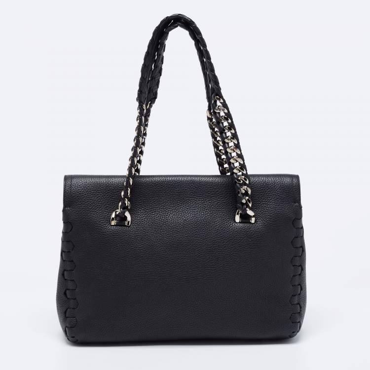 Pre Owned Roberto Cavalli Black Leather Regina Tote
