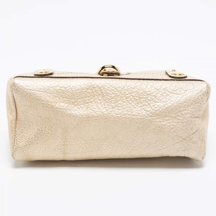 Pre Owned Roberto Cavalli Metallic Leather Pouch