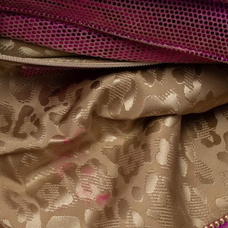 Pre Owned Roberto Cavalli Metallic Pink Frame Clutch