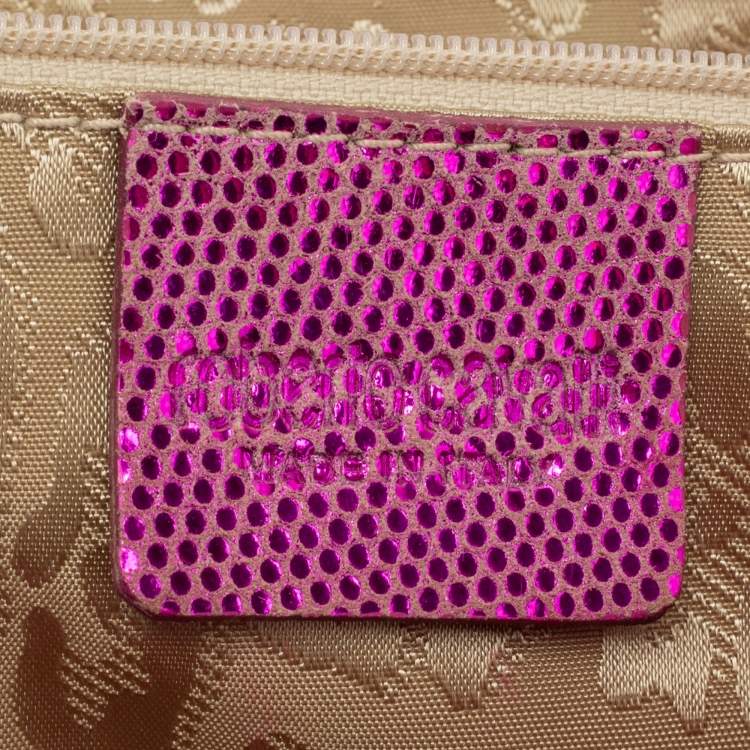 Pre Owned Roberto Cavalli Metallic Pink Frame Clutch