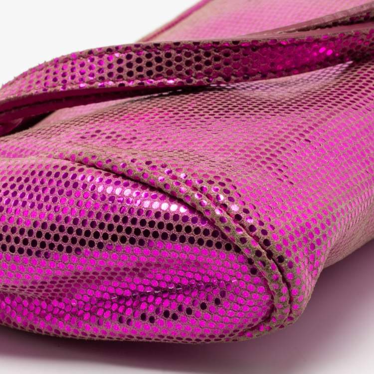 Pre Owned Roberto Cavalli Metallic Pink Frame Clutch
