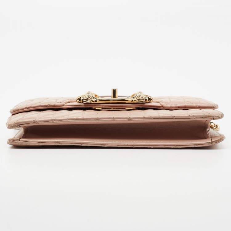 Pre Owned Roberto Cavalli Pink Quilted Leather Flap Shoulder Bag