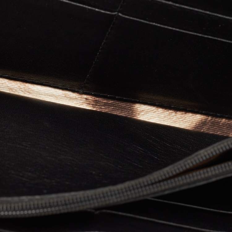 Pre Owned Roberto Cavalli Black Patent Leather Flap Wallet On Chain 