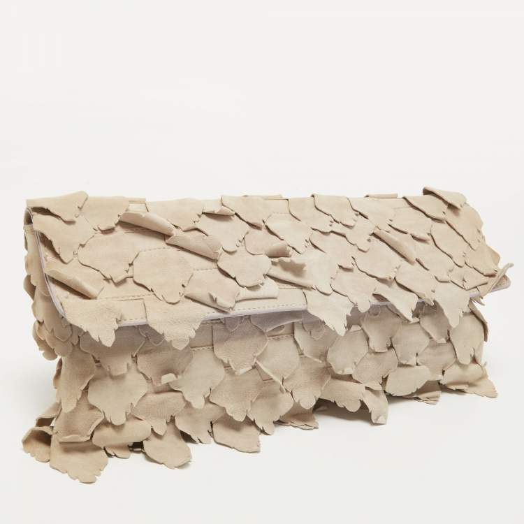 Pre Owned Roberto Cavalli Lilac/Beige Patchwork Flap Clutch