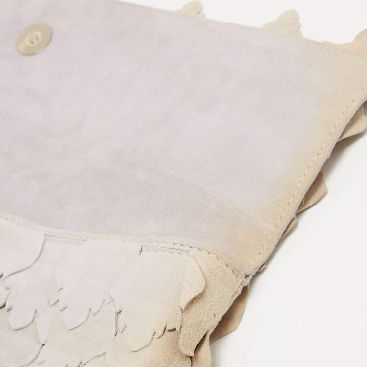 Pre Owned Roberto Cavalli Lilac/Beige Patchwork Flap Clutch