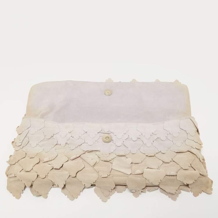 Pre Owned Roberto Cavalli Lilac/Beige Patchwork Flap Clutch