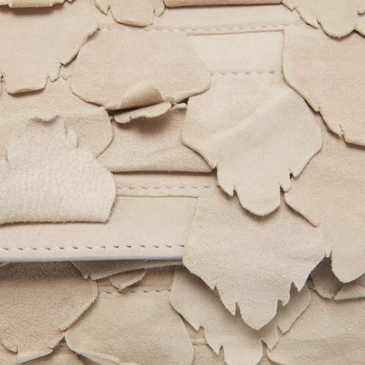 Pre Owned Roberto Cavalli Lilac/Beige Patchwork Flap Clutch
