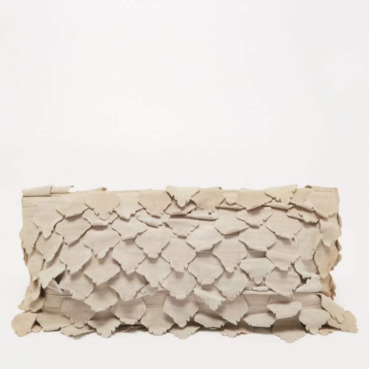 Pre Owned Roberto Cavalli Lilac/Beige Patchwork Flap Clutch