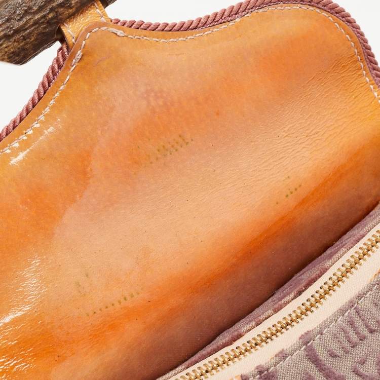 Pre Owned Roberto Cavalli Multicolor Python and Canvas Tassel Shoulder Bag
