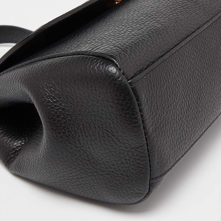 Pre Owned Roberto Cavalli Black Leather Serpente Top Handle Bag