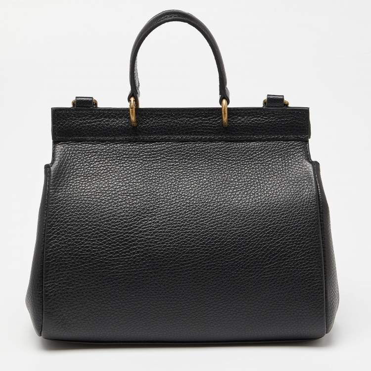 Pre Owned Roberto Cavalli Black Leather Serpente Top Handle Bag