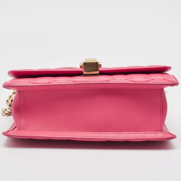 Pre Owned Roberto Cavalli Dark Pink Quilted Leather Hera Shoulder Bag