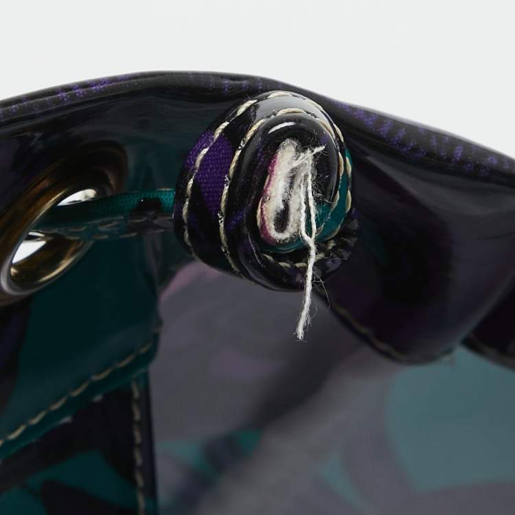 Pre Owned Roberto Cavalli Multicolor Printed Patent Leather RC Logo Tote