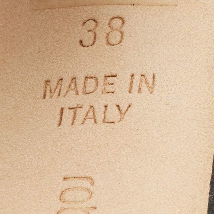 Pre Owned Roberto Cavalli Size 38 Black Leather Platform Open Toe Sandals